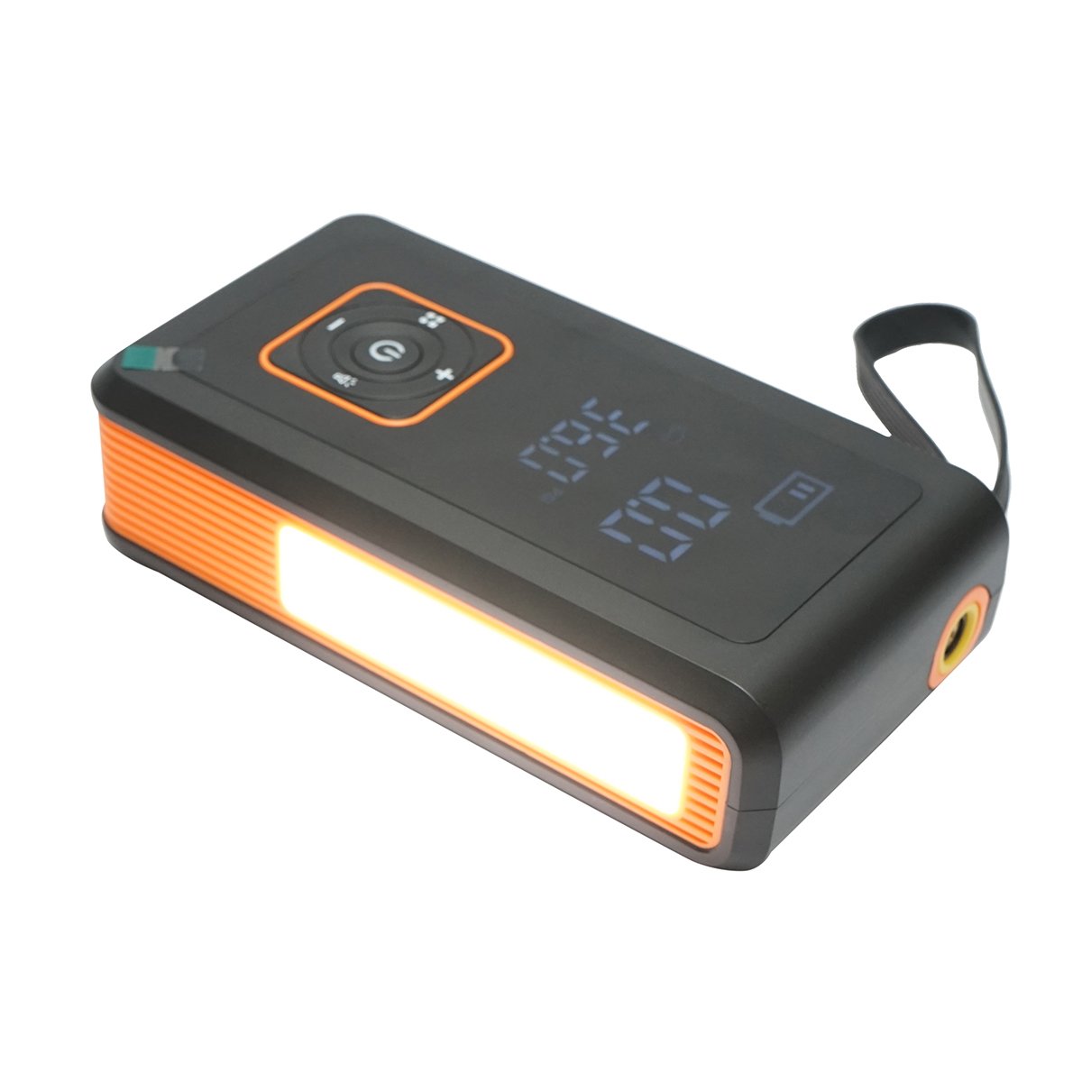 Robot pornire si compresor aer smart 80W 150 PSI, afisaj digital LED, baterie litiu 8000 mAh, baterie externa, lanterna LED, port USB/USB-C, accesorii incluse